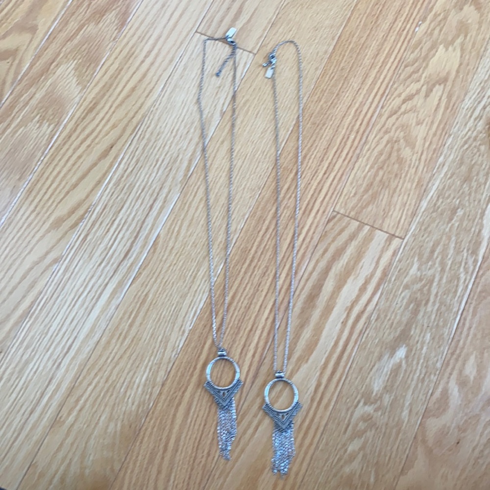 American eagle circular pendant necklaces x2